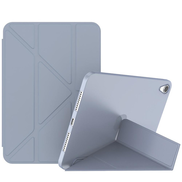 Double-sided Matte Deformation TPU Tablet Leatherette Case with Holder & Sleep / Wake-up Function - iPad mini 6(Lavender Grey)
