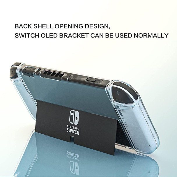 Game Console Crystal Shell Remote Sensing Cap Tempered Film Storage Bag Set - Switch OLED Console Storage Bag+Crystal Case+Rocker Capx6+Tempered Film