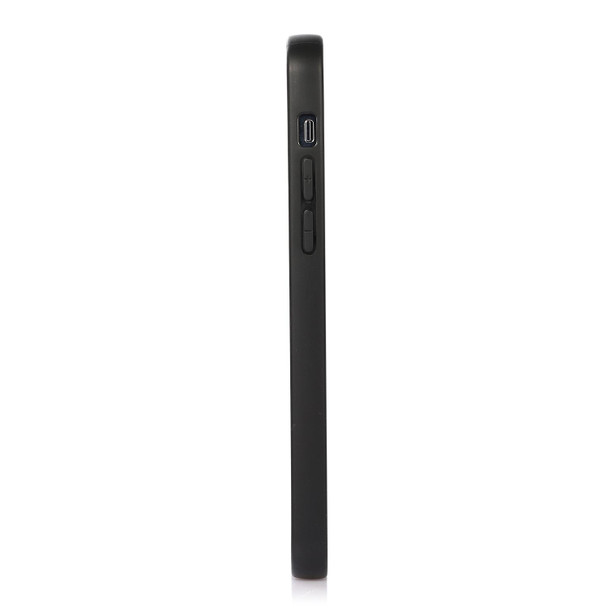 Carbon Fiber Skin PU + PC + TPU Shockprof Protective Case - iPhone 12 Pro Max(Black)