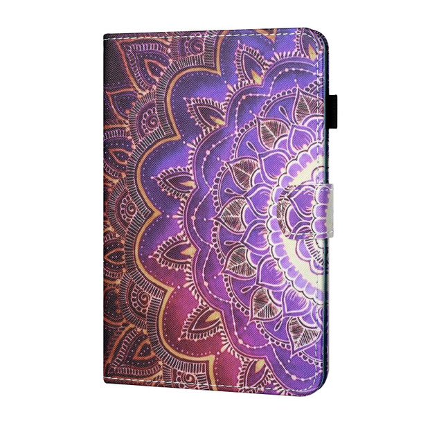 Coloured Drawing Stitching Horizontal Flip Leatherette Tablet Case with Holder & Card Slot & Sleep / Wake-up Function - iPad mini 6(Datura Flowers)