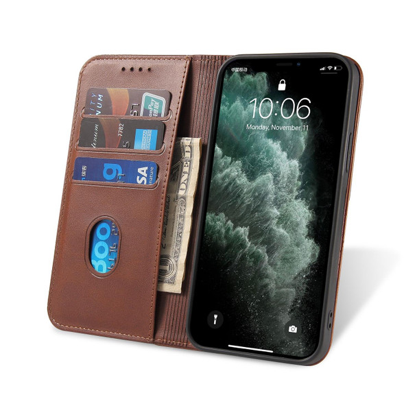 Calf Texture Magnetic Horizontal Flip Leatherette Case with Holder & Card Slots & Wallet - iPhone 12 mini(Brown)