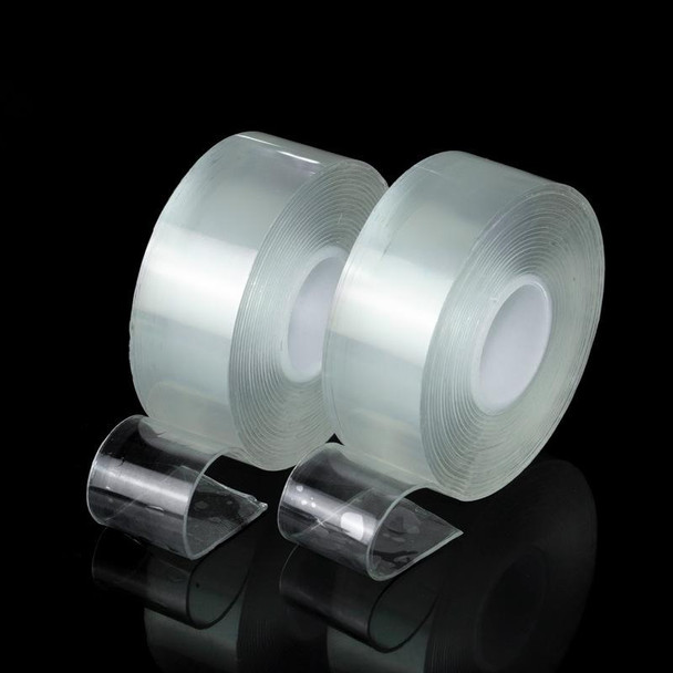 2 PCS 2x30x3000mm Transparent Double-Sided Adhesive Nanotic Tape Water Washing Non-Trace Tape