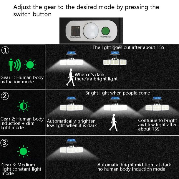 168 LED Solar Split Type Courtyard Lamp Outdoor Waterproof Corridor Garden Human Body Sensing Street Light