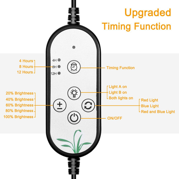 LED Plant Growth Lamp Red Blue Spectrum 5-Speed Dimming Timing Fill LightLED Plant Growth Lamp, Power: 15W (One Head)