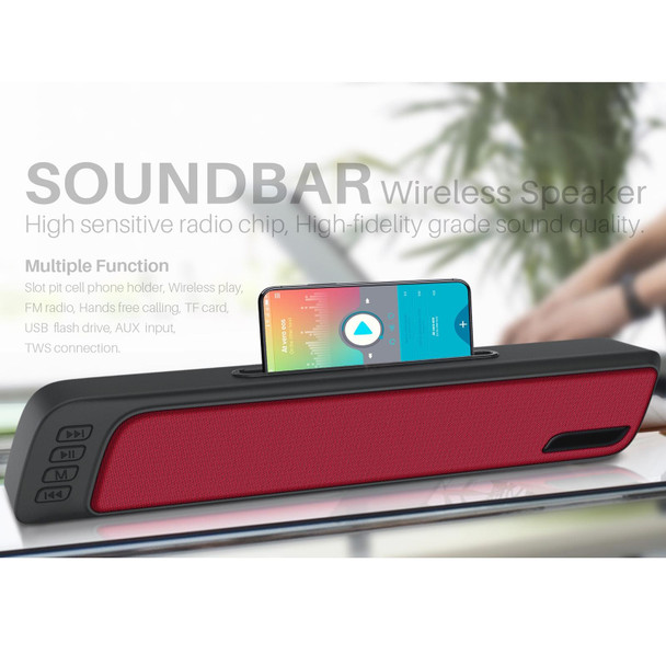 NewRixing NR-7018 Outdoor Portable Bluetooth Speaker with Phone Holder, Support Hands-free Call / TF Card / FM / U Disk(Red)