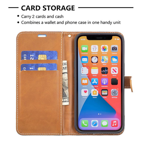 Color Matching Denim Texture Horizontal Flip Leatherette Case with Holder & Card Slots & Wallet & Lanyard - iPhone 13 mini(Royal Blue)