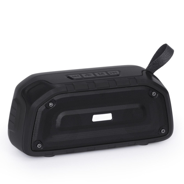 New Rixing NR-906 TWS Waterproof Bluetooth Speaker Support Hands-free Call / FM with Handle(Black)