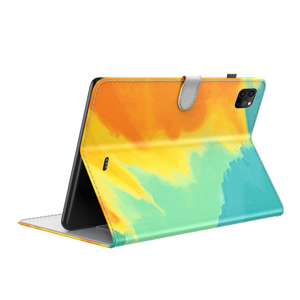 Watercolor Pattern Skin Feel Magnetic Horizontal Flip PU Leather Tablet Case with Holder & Card Slots & Photo Frame & Sleep / Wake-up Function - iPad Pro 12.9 2021 / 2020(Autumn Leaves)