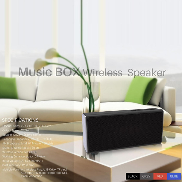 NewRixing NR-5012 Desktop Plating Bluetooth Speakerr, Support Hands-free Call / TF Card / FM / U Disk(Blue)