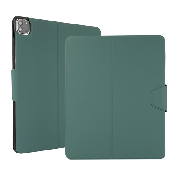 Electric Pressed Texture Horizontal Flip Leatherette Tablet Case with Holder & Pen Slot - iPad Pro 12.9 2021(Dark Green)