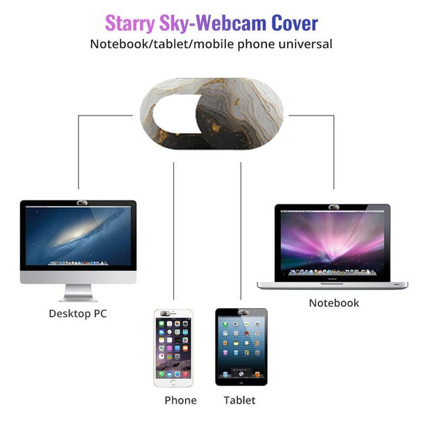 8 PCS Universal Oval Shape Design WebCam Cover Camera Cover for Desktop, Laptop, Tablet, Phones, Color Random(Marble Style)