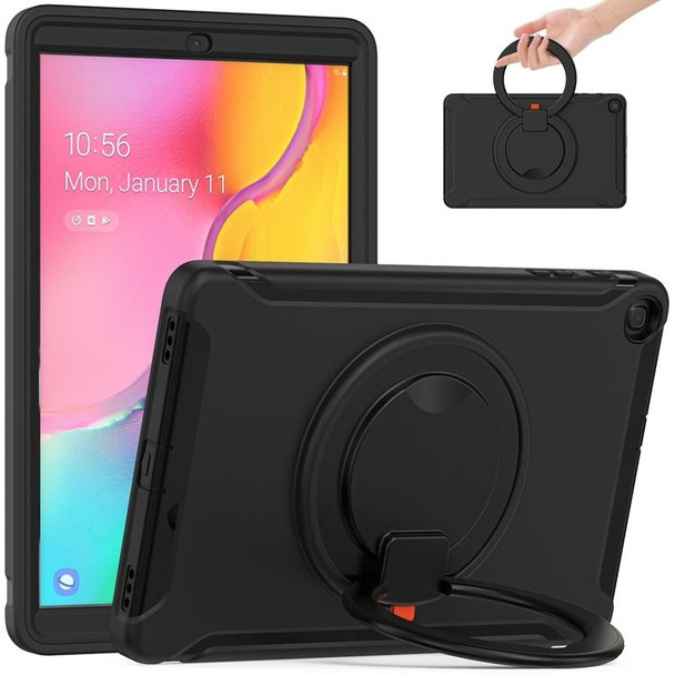 Samsung Galaxy Tab A 10.1 T515/T510 2019 Shockproof TPU + PC Protective Case with 360 Degree Rotation Foldable Handle Grip Holder & Pen Slot(Black)