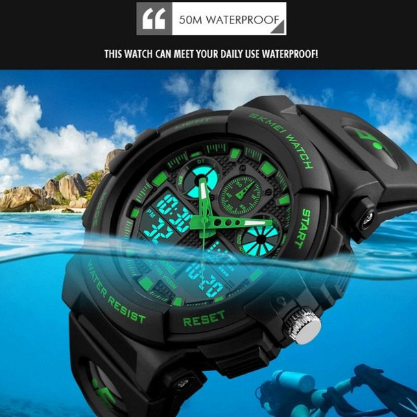 SKMEI 1270 Men Waterproof Dual Display Digital Watch Outdoor Sports Watch(Green)