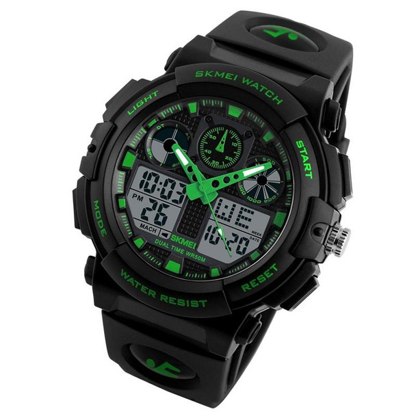 SKMEI 1270 Men Waterproof Dual Display Digital Watch Outdoor Sports Watch(Green)
