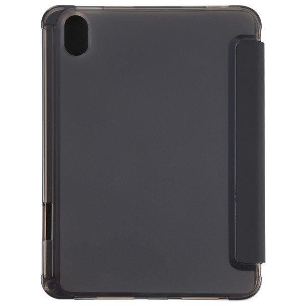 TPU Transparent Horizontal Deformation Flip Leather Tablet Case with Holder & Pen Slot - iPad mini 6(Black)