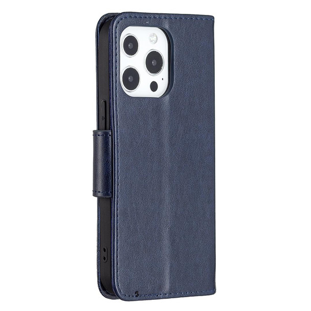 Embossing Two Butterflies Pattern Horizontal Flip PU Leatherette Case with Holder & Card Slot & Wallet & Lanyard - iPhone 13 mini(Blue)