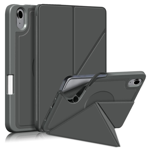 Cloth Texture Multi-folding Horizontal Flip PU Leatherette Shockproof Tablet Case with Holder & Sleep / Wake-up Function & Pen Slot - iPad mini 6(Grey)