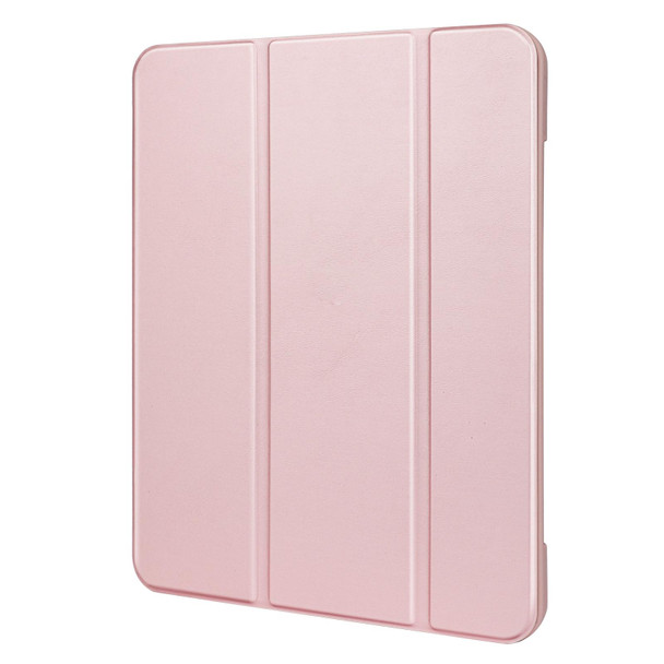 3-Fold Holder Shockproof Leatherette Smart Tablet Case for iPad mini 6(Pink)