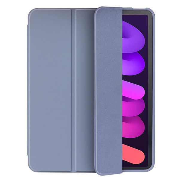 3-Fold Holder Shockproof Leatherette Smart Tablet Case for iPad mini 6(Sky Blue)