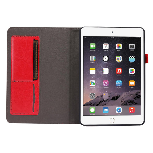 Business Horizontal Flip PU Leatherette Tablet Case with Two-Folding Holder & Card Slots & Pen Slot - iPad mini 6(Red)