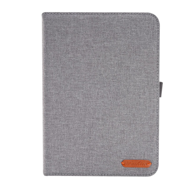 Cloth Teature Horizontal Flip PU Leatherette Tablet Case with Holder & Card Slots - iPad mini 6 2021(Grey)