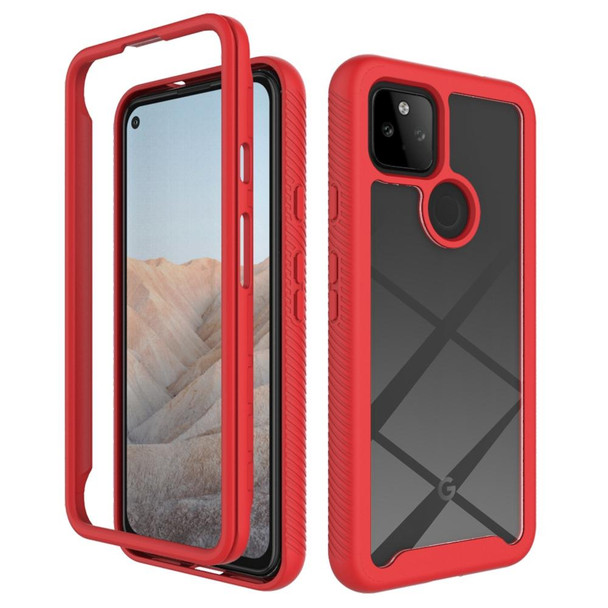 Google Pixel 5A 5G Starry Sky Solid Color Series Shockproof PC + TPU Case(Red)