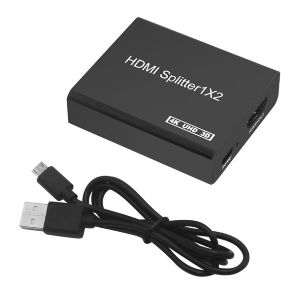 4K HDMI Splitter 1 in 2 Out (4K @ 60Hz) for Dual Monitors