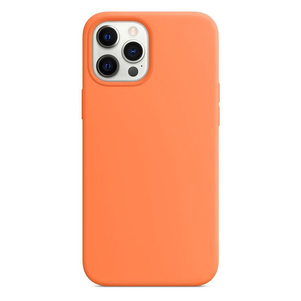 Magnetic Liquid Silicone Full Coverage Shockproof Magsafe Case with Magsafe Charging Magnet - iPhone 12 Pro Max(Orange)