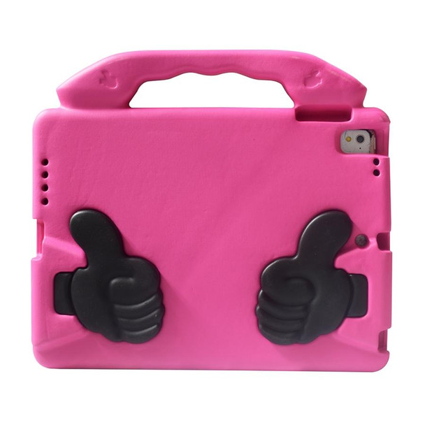 Shockproof EVA Thumb Bumper Case with Handle & Holder for iPad 9.7(Rose Red)