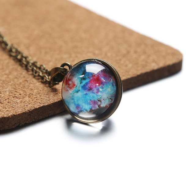 Double-sided Glass Globe Solar Cosmic Starry Necklace Galaxy Pendant