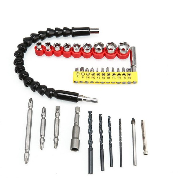 2 Sets Electric Drill Universal Coupling Sleeve Bit Set Multifunctional Flexible Shaft Electric Drill Accessory Set, Style: 32 PCS / Set