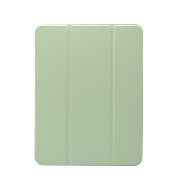 Three-folding Electric Pressed Skin Texture Horizontal Flip Shockproof Transparent TPU + PU Leather Tablet Case with Holder & Pen Slot & Sleep / Wake-up Function - iPad Pro 11 (2021)(Matcha Green)