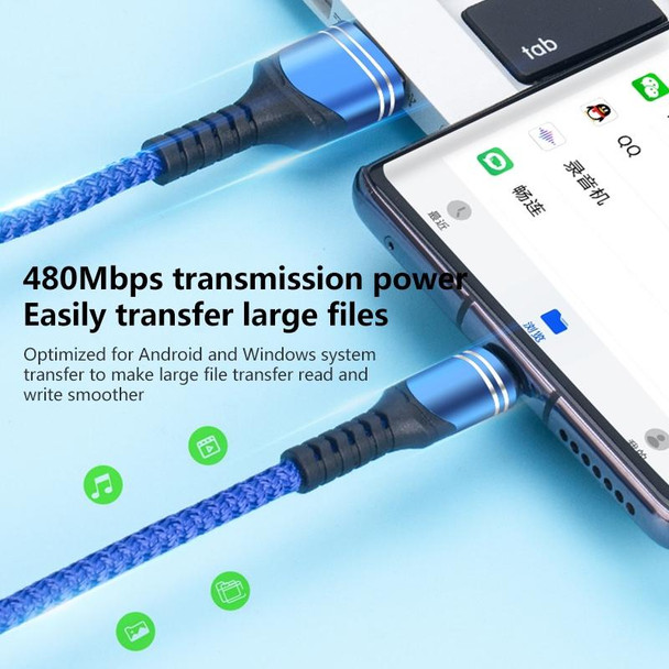 8 Pin 6A Woven Style USB Charging Cable, Cable Length: 1m(Blue)