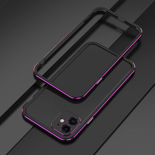 Aurora Series Lens Protector + Metal Frame Protective Case - iPhone 11 Pro Max(Black Purple)