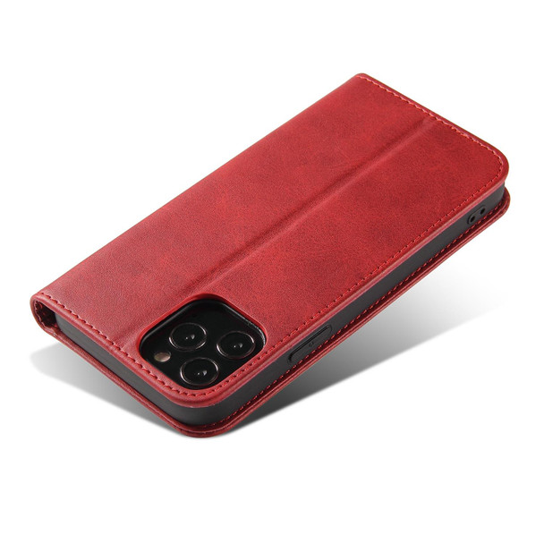 Calf Texture Magnetic Horizontal Flip Leatherette Case with Holder & Card Slots & Wallet - iPhone 13 Pro Max(Red)