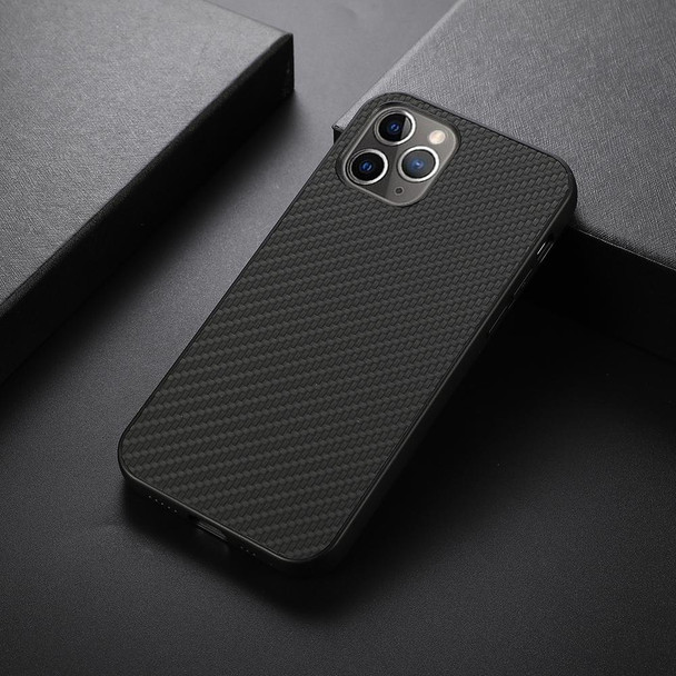 Carbon Fiber Skin PU + PC + TPU Shockprof Protective Case - iPhone 11 Pro Max(Black)