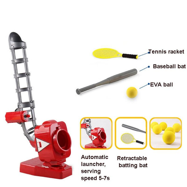 2 in 1 Tennis & Baseball Automatic Serving Machine(Red)