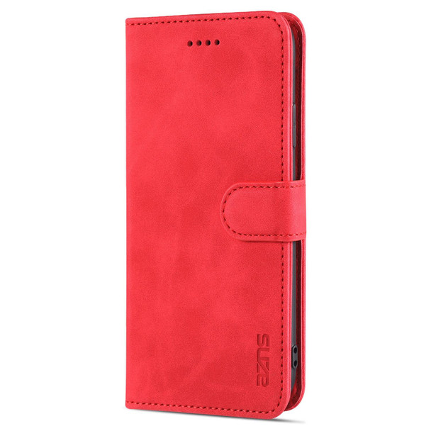 AZNS Skin Feel Calf Texture Horizontal Flip Leatherette Case with Card Slots & Holder & Wallet - iPhone XR(Red)