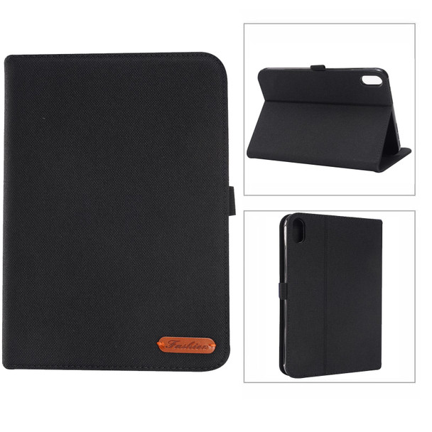Cloth Teature Horizontal Flip PU Leatherette Tablet Case with Holder & Card Slots - iPad mini 6 2021(Black)