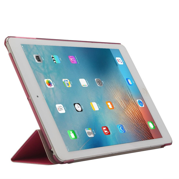 iPad 9.7 (2018) & iPad 9.7 inch (2017) & iPad Air Silk Texture Horizontal Flip Leather Case with Three-folding Holder(Magenta)