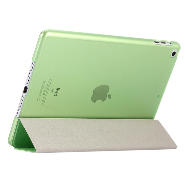 iPad 9.7 (2018) & iPad 9.7 inch (2017) & iPad Air Silk Texture Horizontal Flip Leather Case with Three-folding Holder(Green)