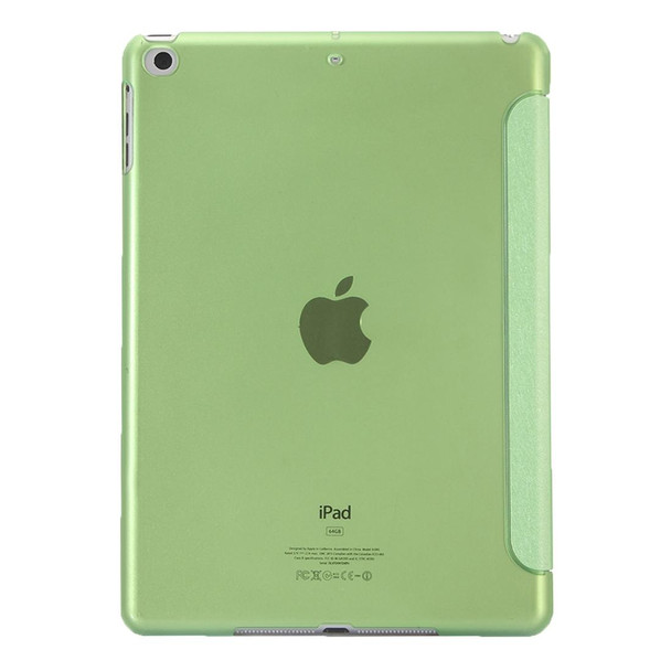 iPad 9.7 (2018) & iPad 9.7 inch (2017) & iPad Air Silk Texture Horizontal Flip Leather Case with Three-folding Holder(Green)