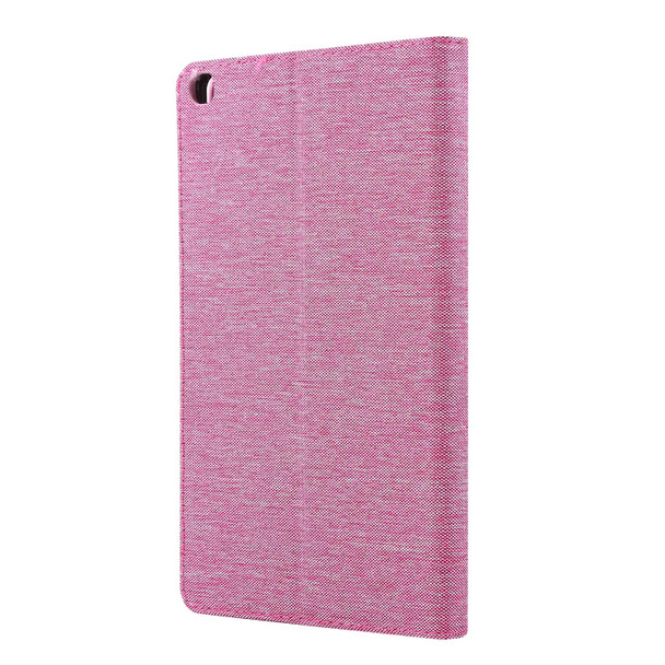 Samsung Galaxy Tab A7 Lite 8.7 T220 / T225 Horizontal Flip TPU + Fabric PU Leather Protective Case with Name Card Clip(Rose Red)