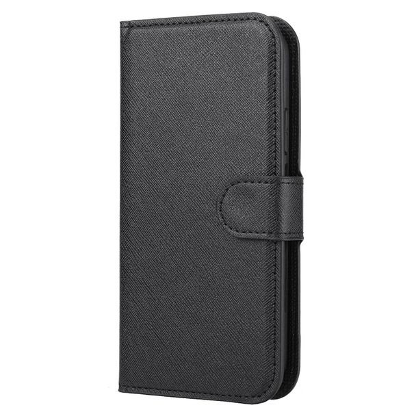 Cross Texture Detachable Leatherette Phone Case - iPhone XS Max(Black)