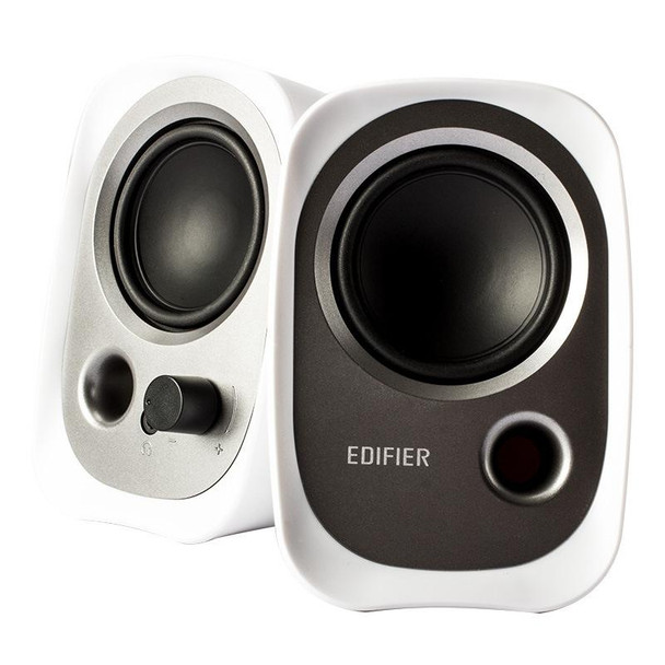 2 PCS Edifier R12U Subwoofer Mobile Phone Mini Desktop Computer USB Audio(White)