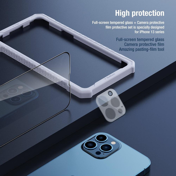 NILLKIN 2 in 1 HD Full Screen Tempered Glass Film + Camera Protector Set - iPhone 13 Pro Max