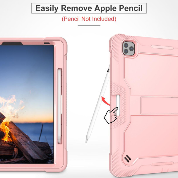 Silicone + PC Shockproof Tablet Case - iPad Pro 12.9 inch 2021 / 2020 / 2018(Rose Gold)