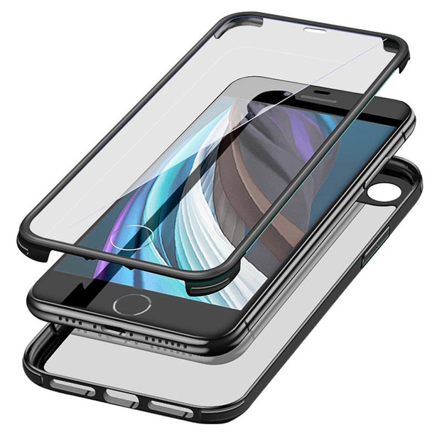 Double-sided Glass TPU Phone Case - iPhone SE 2022 / SE 2020 / 7 / 8(Deep Green)