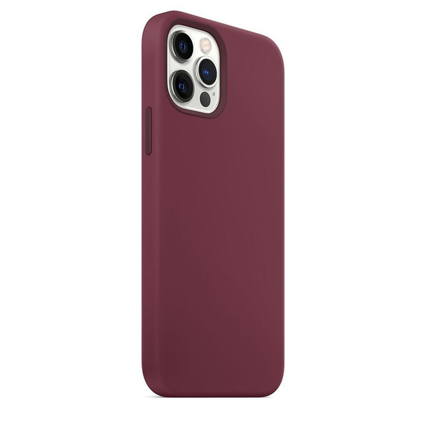 Magnetic Liquid Silicone Full Coverage Shockproof Magsafe Case with Magsafe Charging Magnet - iPhone 12 / 12 Pro(Wine Red)