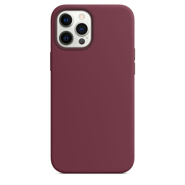 Magnetic Liquid Silicone Full Coverage Shockproof Magsafe Case with Magsafe Charging Magnet - iPhone 12 / 12 Pro(Wine Red)